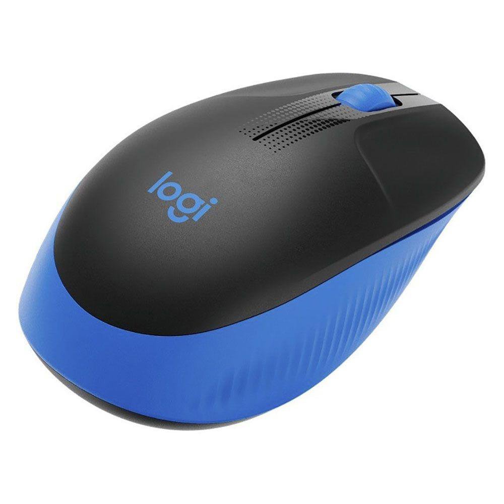 Mouse Inalámbrico Logitech M190 Diseño Ergonómico para PC y Laptop Color Azul con Negro