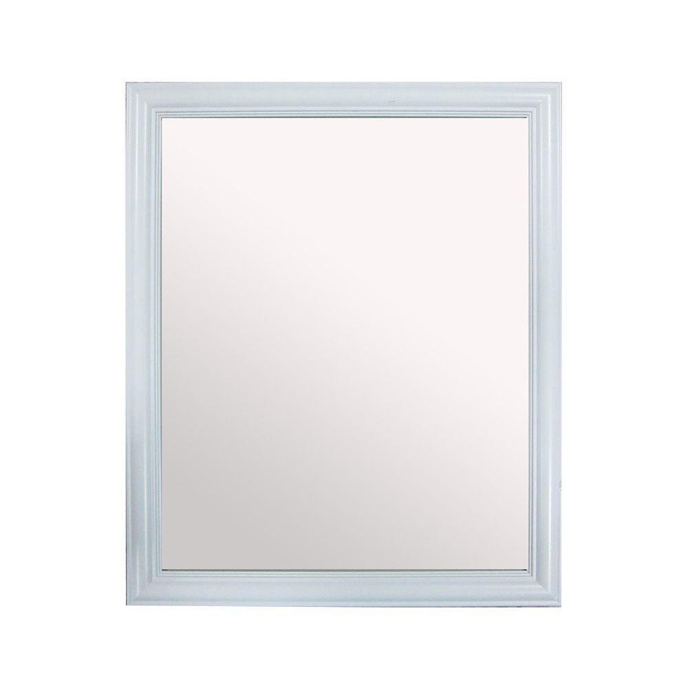 Espejo de Pared 40 x 50 cm Diseño Rectangular Color Blanco Blanco