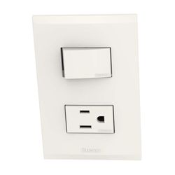 Interruptor + Toma 3 Vías Marfil - Bticino