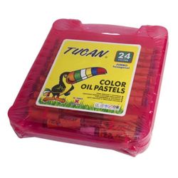 Crayón Pastel Caja Plástica 24 Colores - Tucan