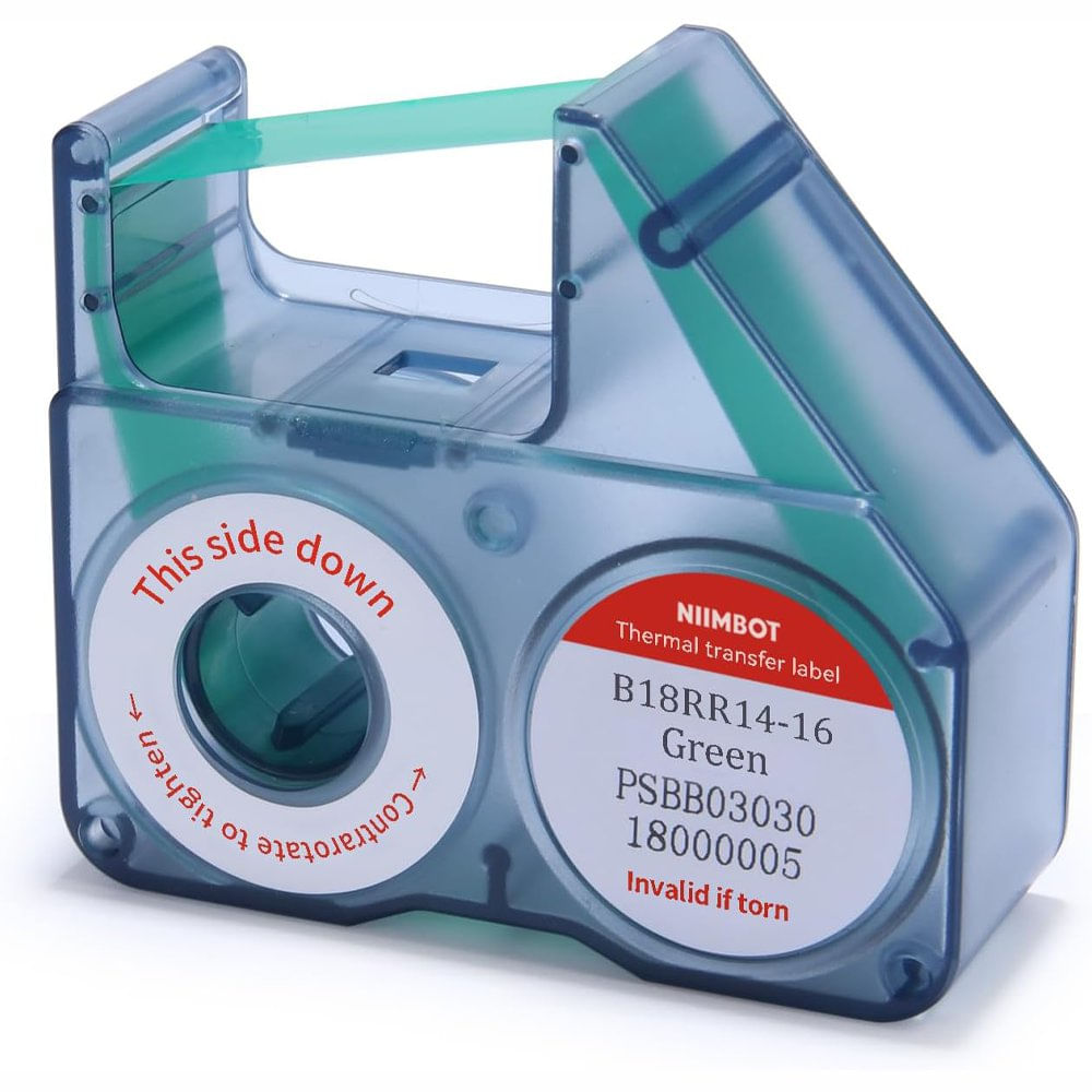 Cinta para Etiquetadora B18 y N1 para Transferencia Térmica Color Verde