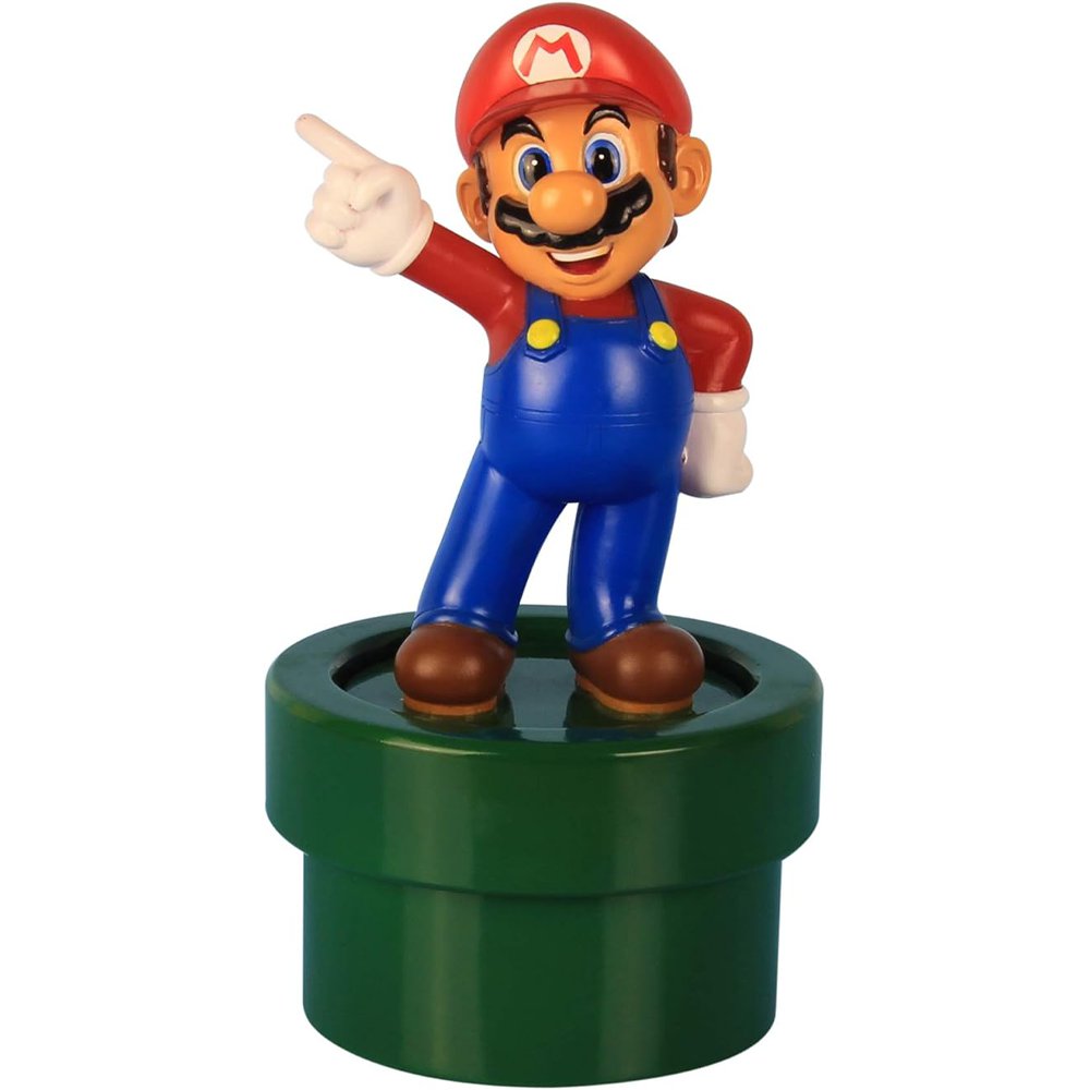 Lampara para Escritorio de Figura Super Mario con Base Verde Lámpara de Ambiente Figura Super Mario con Base Verde