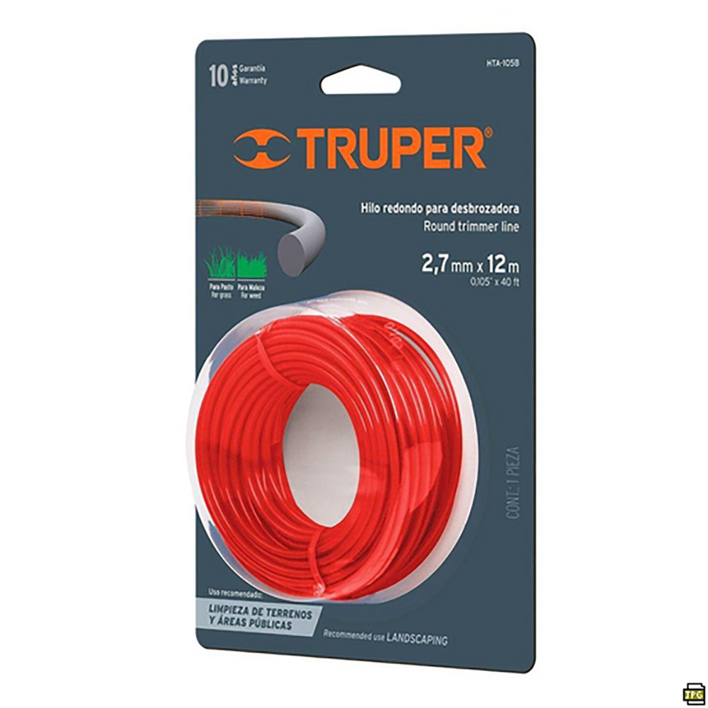 Hilo Redondo para Desbrozadora 2.7 Mm x 12 Metros