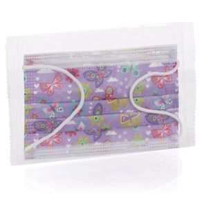 Mascarilla Desechable Para Niños Mariposas Morada - Koala
