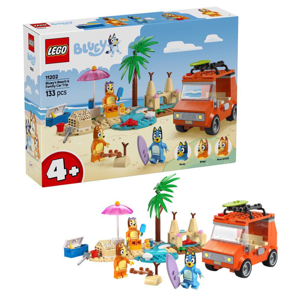 LEGO Bluey Viaje Familiar en Auto y Día de Playa de Bluey #11202 de 133 Piezas