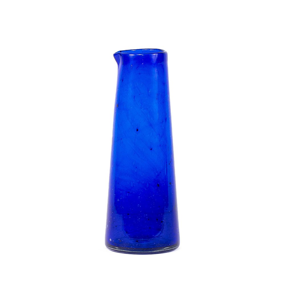 Jarra de Vidrio Cónica Azul Cobalto con Pico