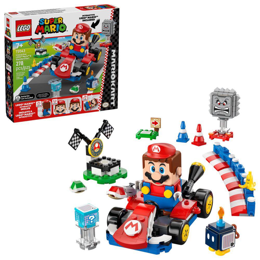 LEGO Super Mario Kart Mario Interactivo con Kart Estándar #72043 de 278 Piezas