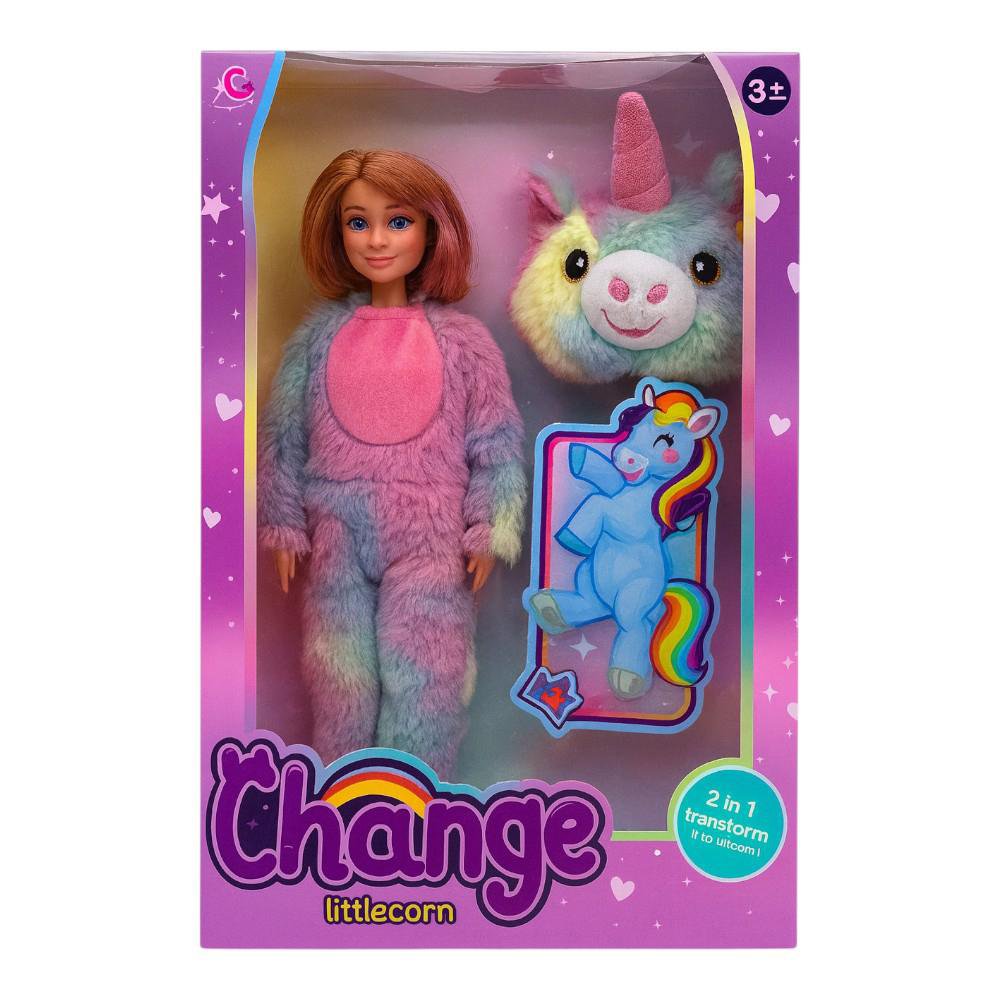 Muñeca Change Littlecorn de 12 Plg con Disfraz de Unicornio 2 en 1 3+ Años Muñeca con Disf…