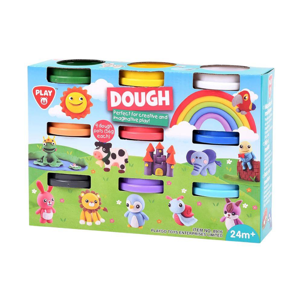 Caja de Plasticina en Botecito de 9 Unidades para 24+ Meses Set de Plasticina con 9 Botes…
