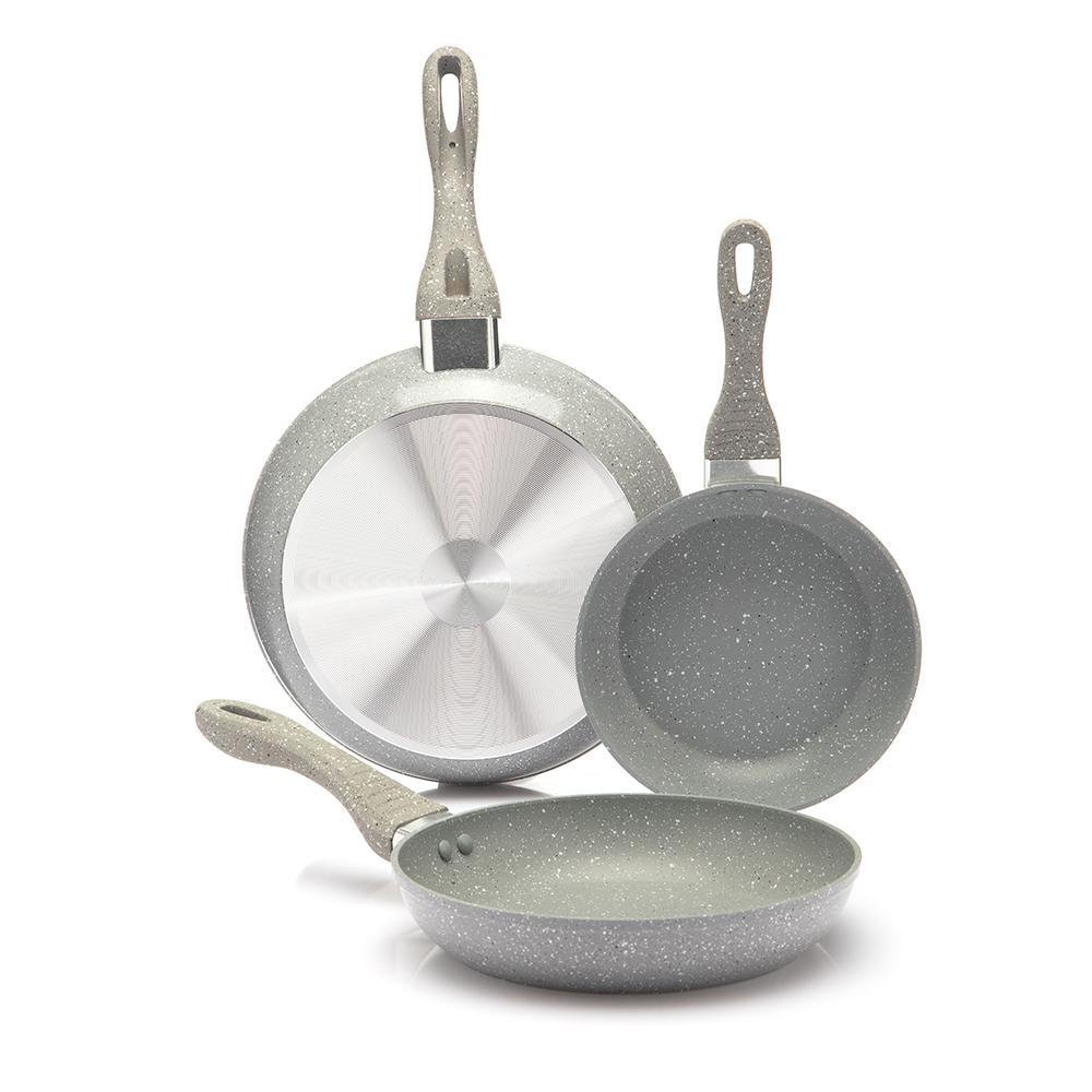 Set de 3 Sartenes Antiadherentes Reforzados Color Gris