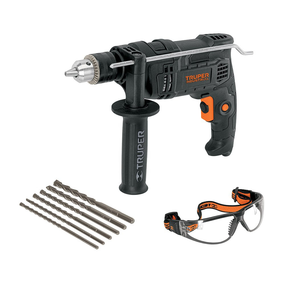 Rotomartillo de 700 W con 6 Brocas y Lentes de Seguridad Rotomartillo con 6 Brocas y Lente…