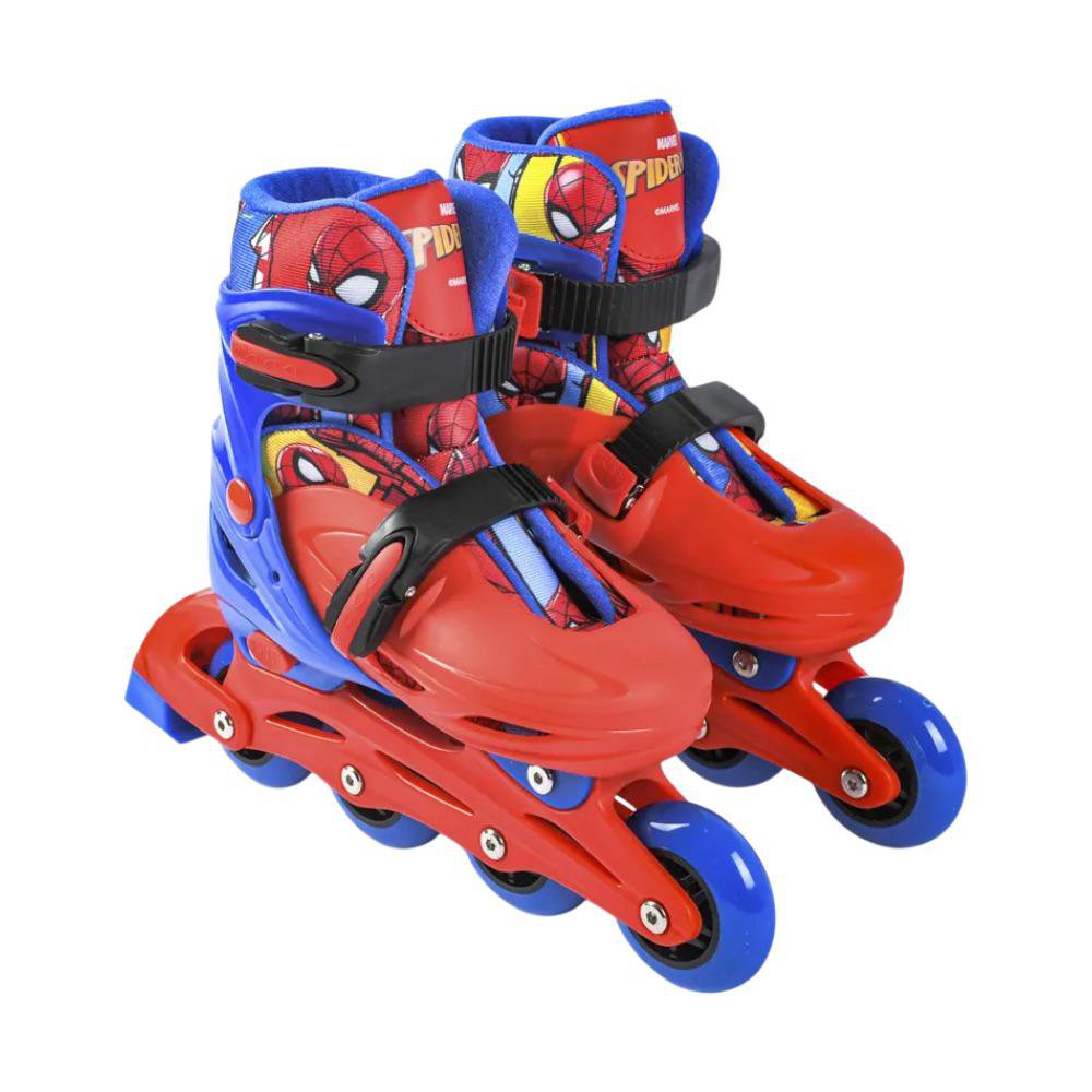 Patines en Línea Ajustable Diseño de Spider-Man Color Azul y Rosado Patines Infantiles Aju…