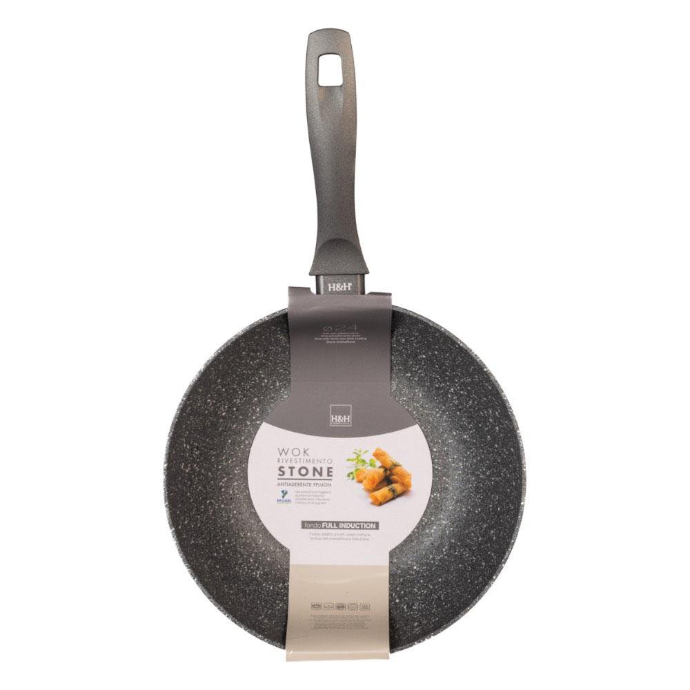 Sartén Wok Stone 24 cm Full Inducción Color Gris