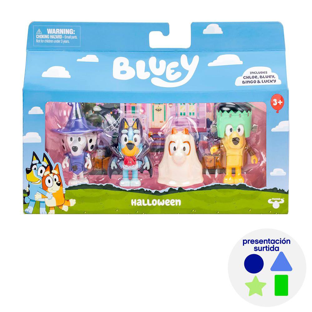 Set de 4 Figuras Bluey 3+ Años Diseños Surtidos Set de Figuras Bluey con Diseños Surtidos