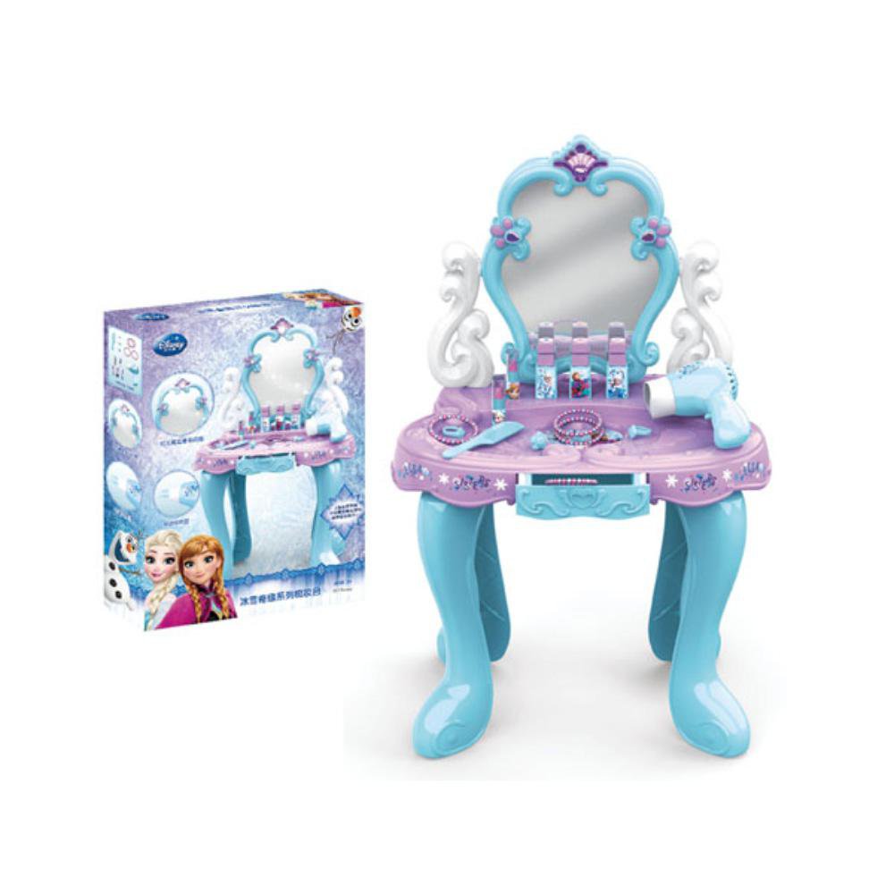 Tocador de Belleza Infantil Disney Frozen con Luz, Sonido, Espejo y 88 Accesorios Tocador Infantil con Luz y Sonido Frozen