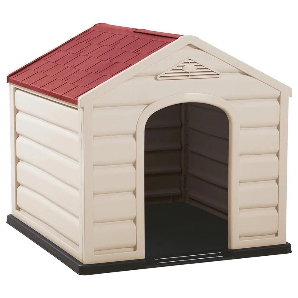 Casa Pequeña de Plástico para Perro con Diseño Techo de Teja