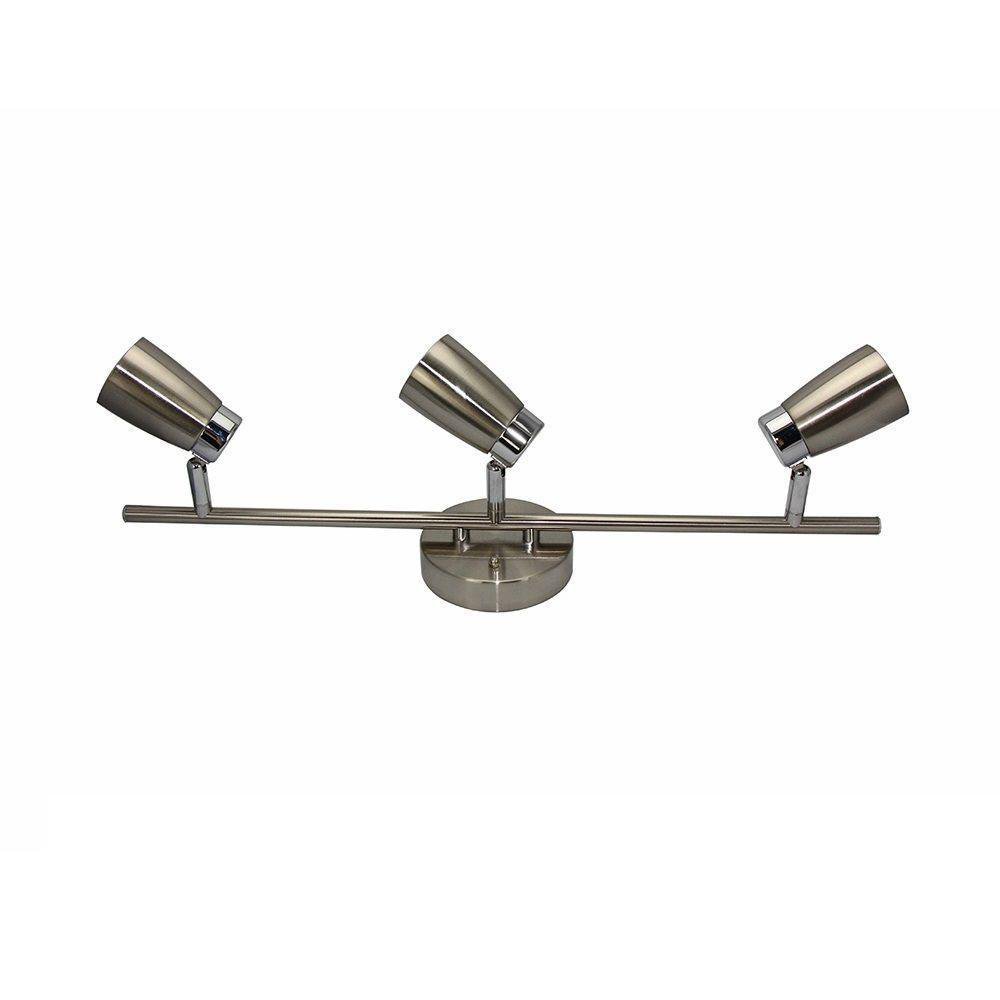 Lámpara de Techo 3 Luces Satinada GU10 50W Lámpara de Techo Pared Satín Niquelado 60W