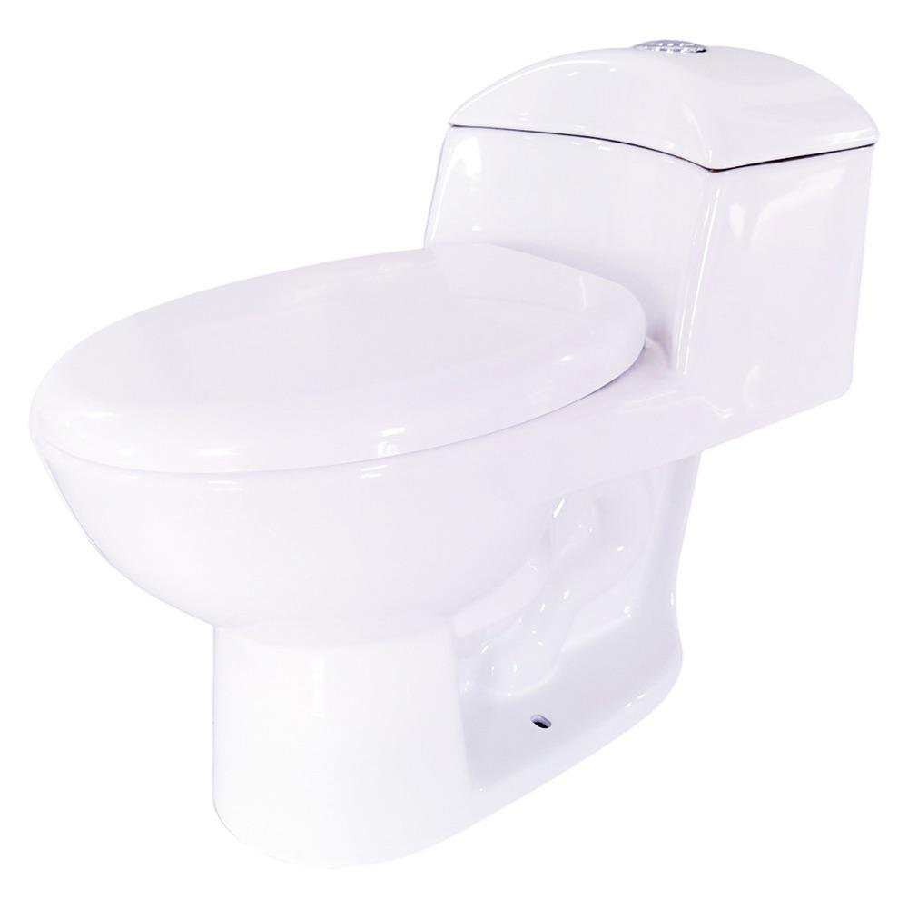 Sanitario de Una Pieza Ecoline Porcelana Blanca con Asiento de Cierre Suave de 4.8 Litros