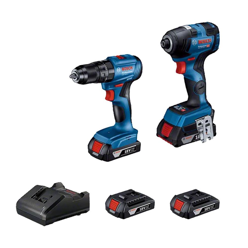 Taladro Percutor 1/2 plg y Llave de Impacto de 18 V Set con Batería y Cargador