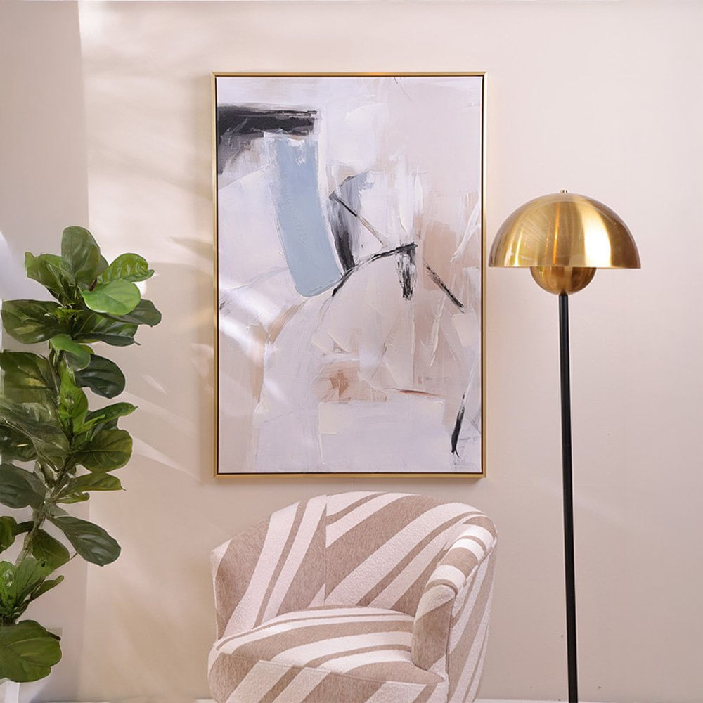 Cuadro Decorativo en Canvas de 4.3 x 82.6 x 122 cm Diseño Abstracto Beige