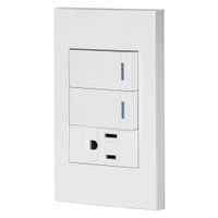 Interruptor Sencillo + Tomacorriente Blanco 3 Módulos 1 Pza - Volteck