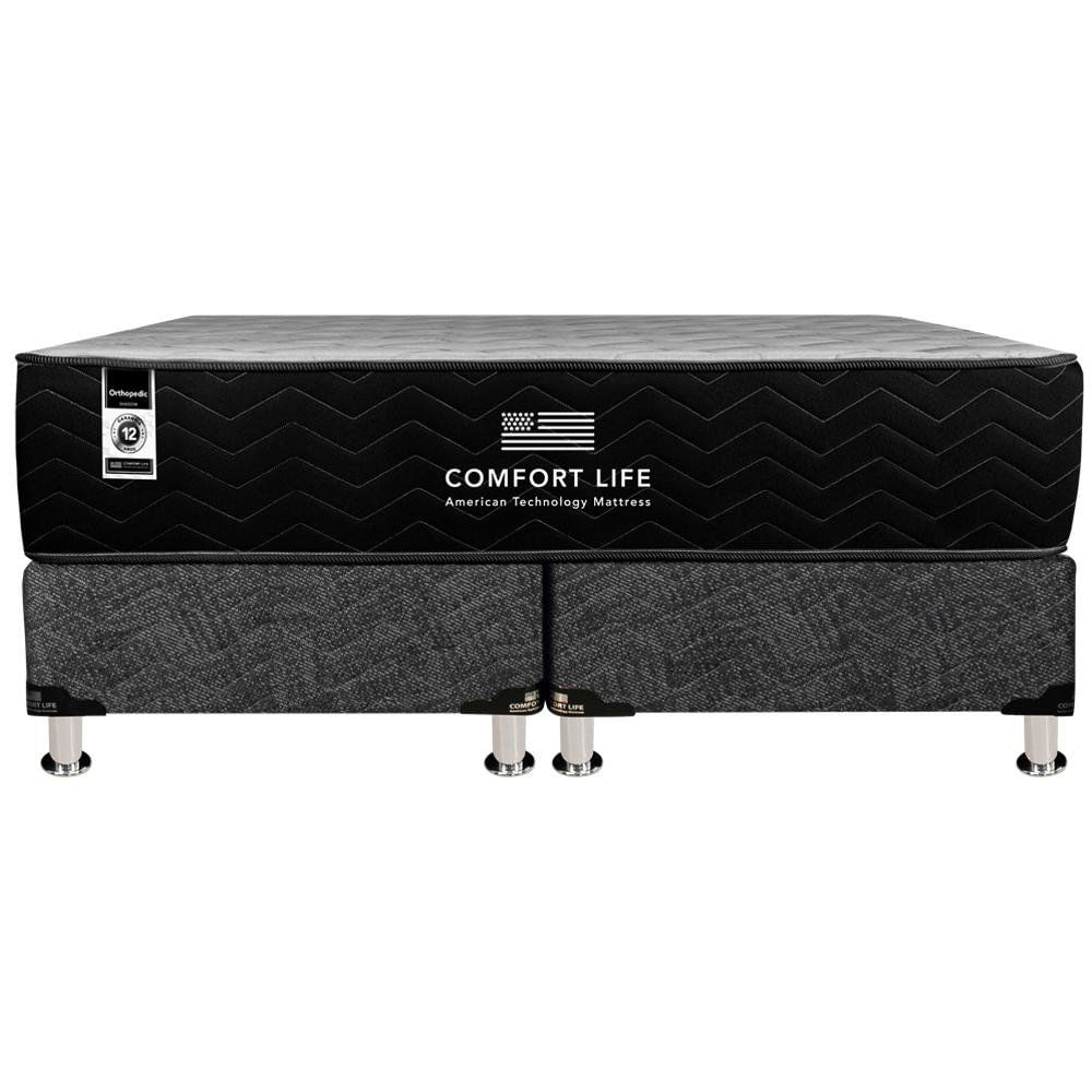 Set de Cama Colchón + Base Tamaño King Ortopédica Black