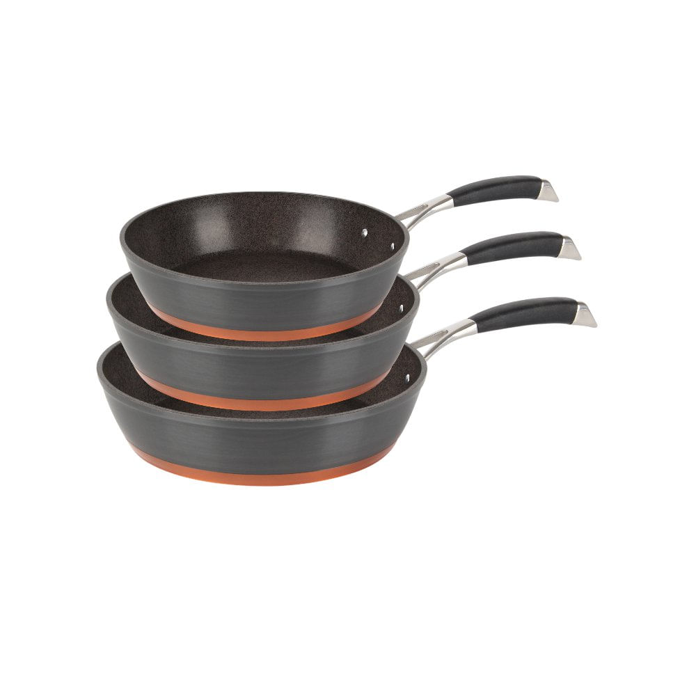 Set de 3 Sartenes 20 24 y 28 cm Antiadherentes Color Negro
