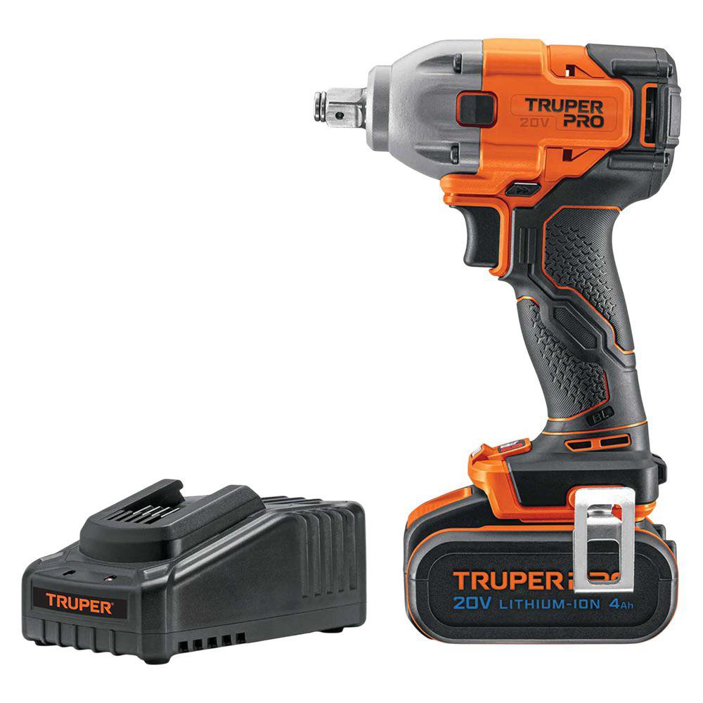 Llave de Impacto Inalámbrica 1/2 Plg 20V con Velocidad Variable y Batería 4Ah