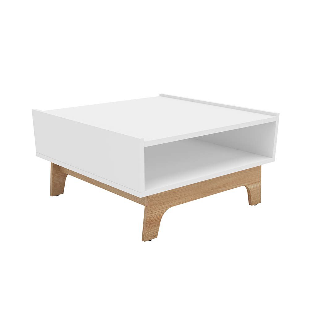 Mesa de Centro Irving 60 x 31.5 cm Color Blanco y Café