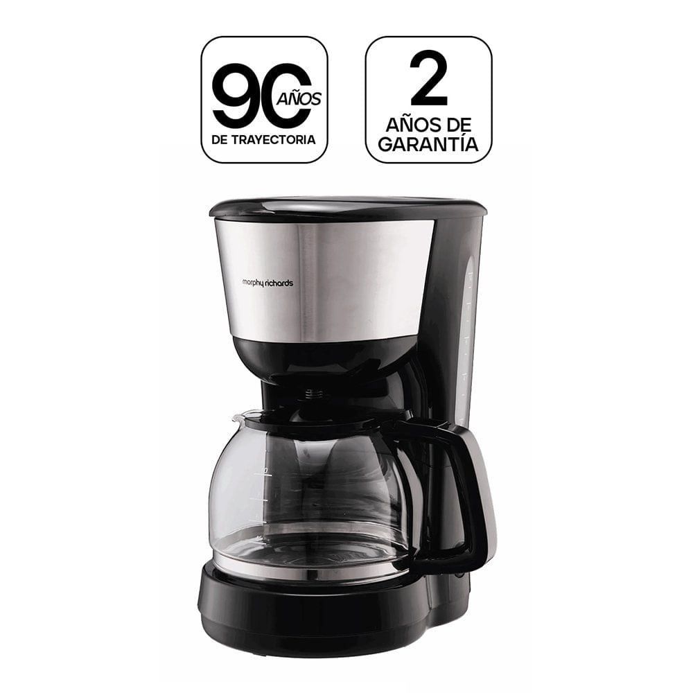 Cafetera Eléctrica Morphy Richards con Jarra de Vidrio de 1.25 Litros Color Negro