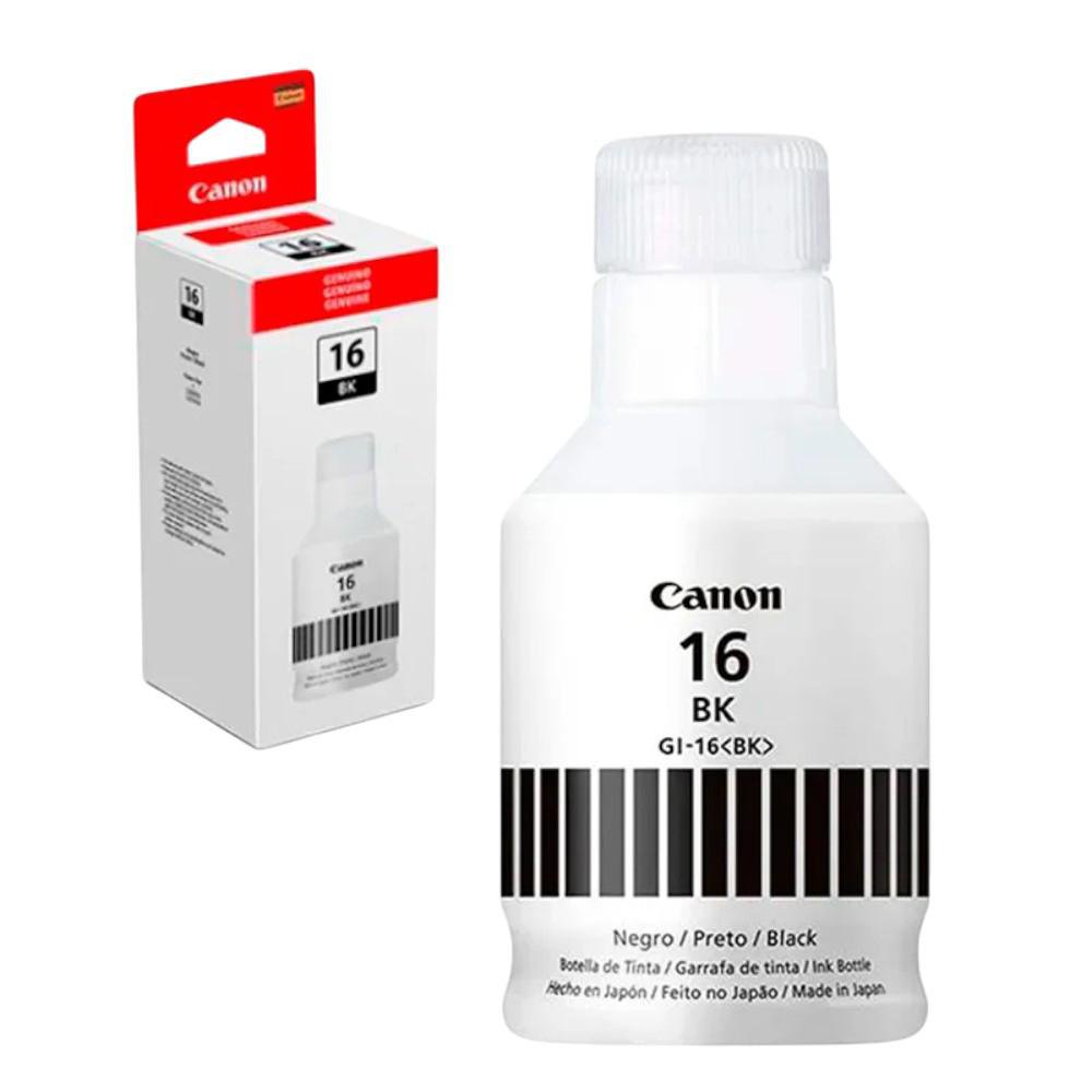 Botella de Tinta Canon GI 16 BK 167 Ml Negro