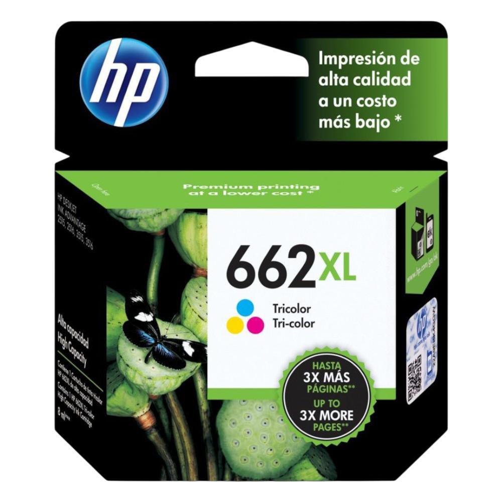 Cartucho de Tinta HP 662XL Tricolor Alto Rendimiento