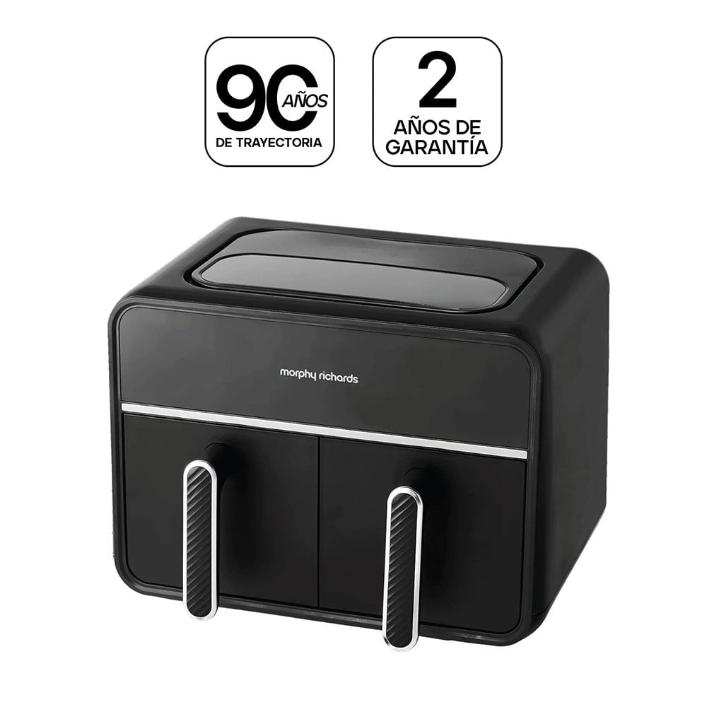 Freidora de Aire Negro con Doble Canasta y Panel Digital