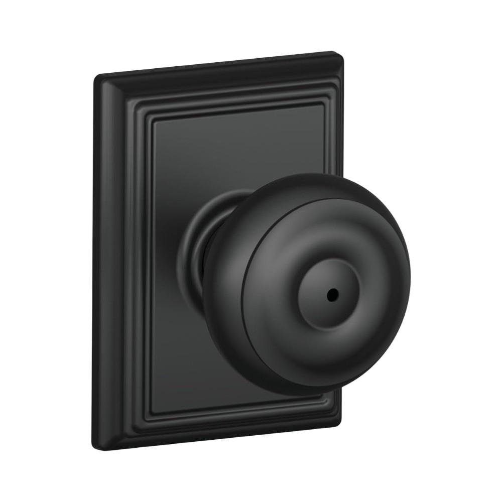 Pomo Ball Negro para Dormitorio con Placa Rectangular
