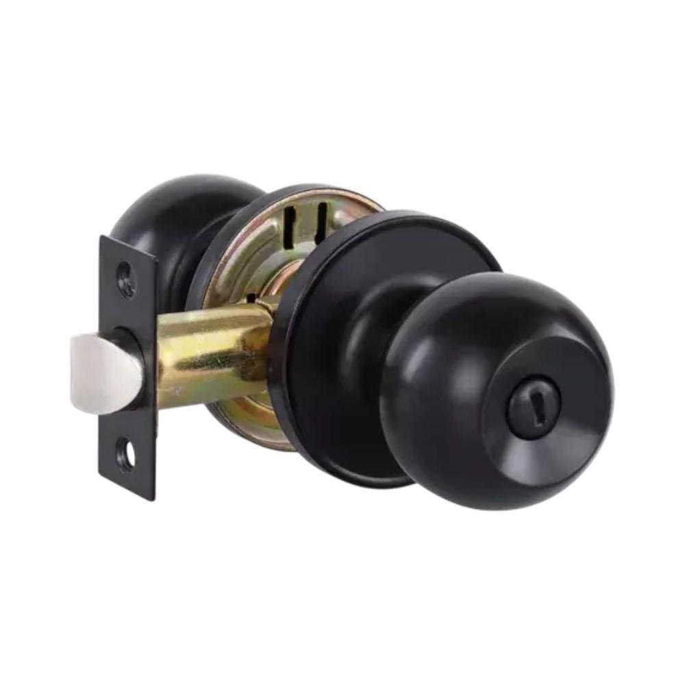 Cerradura Pomo Bola para Baño Color Negro
