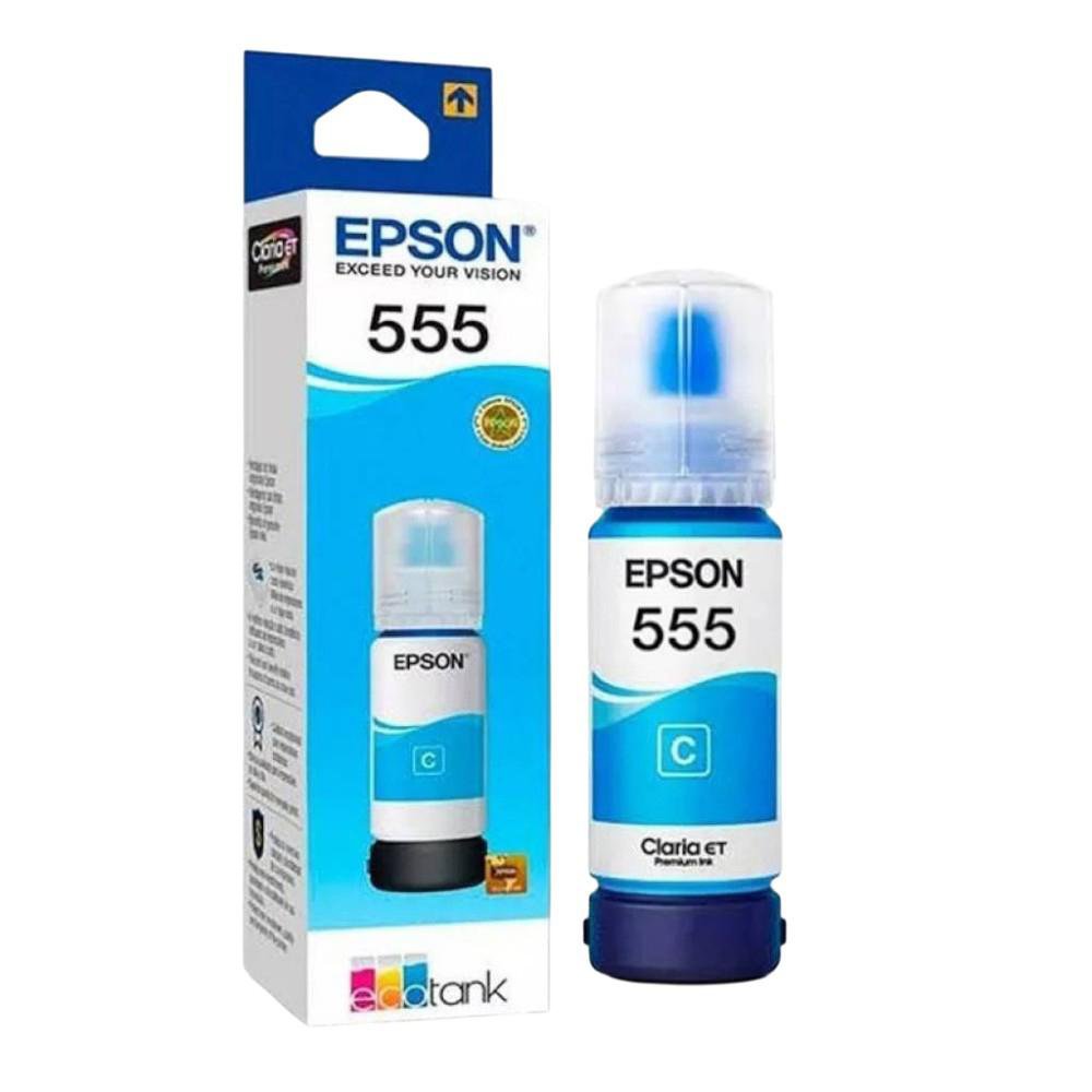 Botella de Tinta 555 Color Cian Para Sistema Ecotank