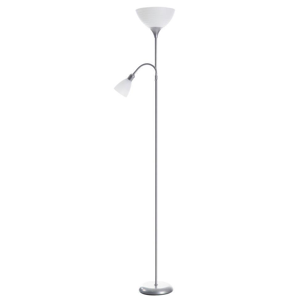 Lámpara de Pie 2 Luces 60 W Gris