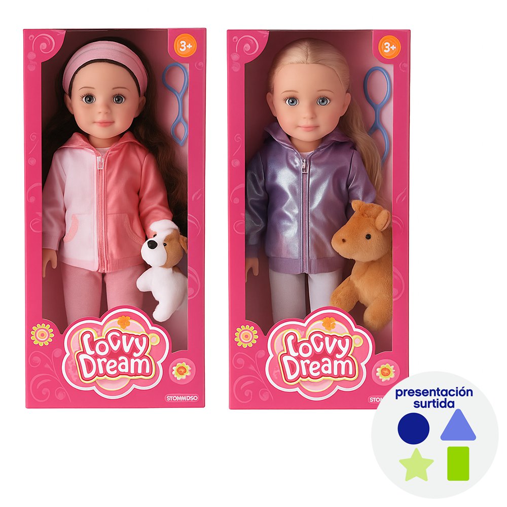 Muñeca de Moda de 45 Cm con Mascota 3+ Años Diseños Surtidos Muñeca de Moda con Mascota en…