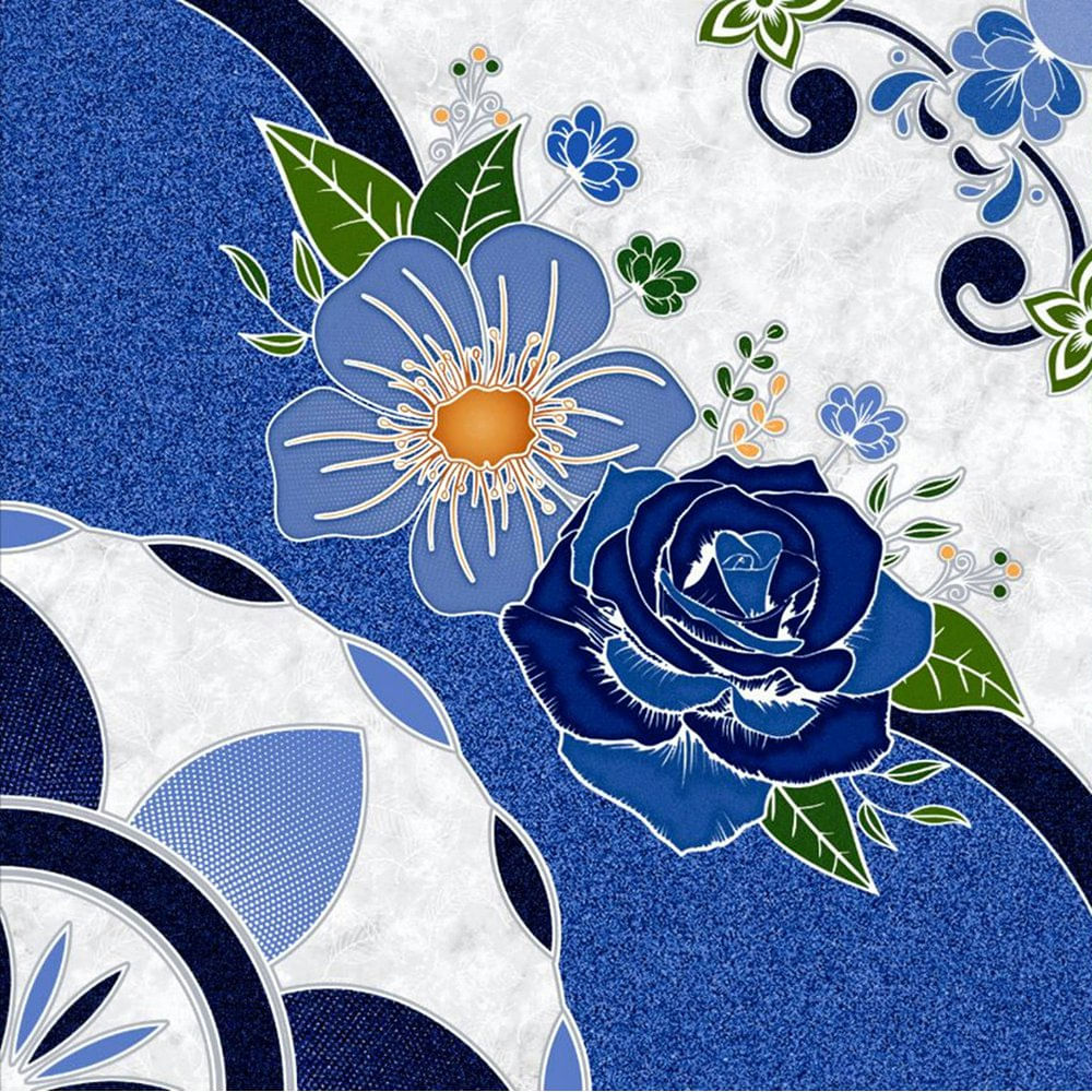 Piso Cerámico Atitlán Acabado Brillante Color Azul de 43 x 43 cm en Caja de 1.7 m²