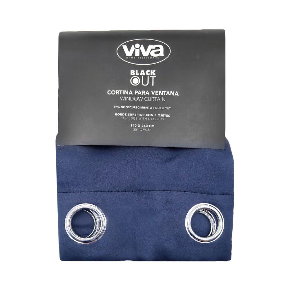 Cortina Blackout para Ventana 140 x 240 Cm - Varios Colores Azul Oscuro