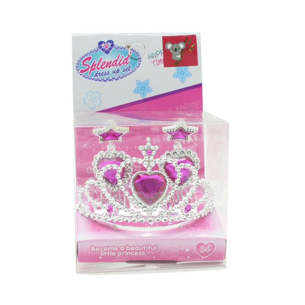 Mini Set de Corona Splendid para Princesa 3+ Años Color Rosado Mini Set de Corona Rosa