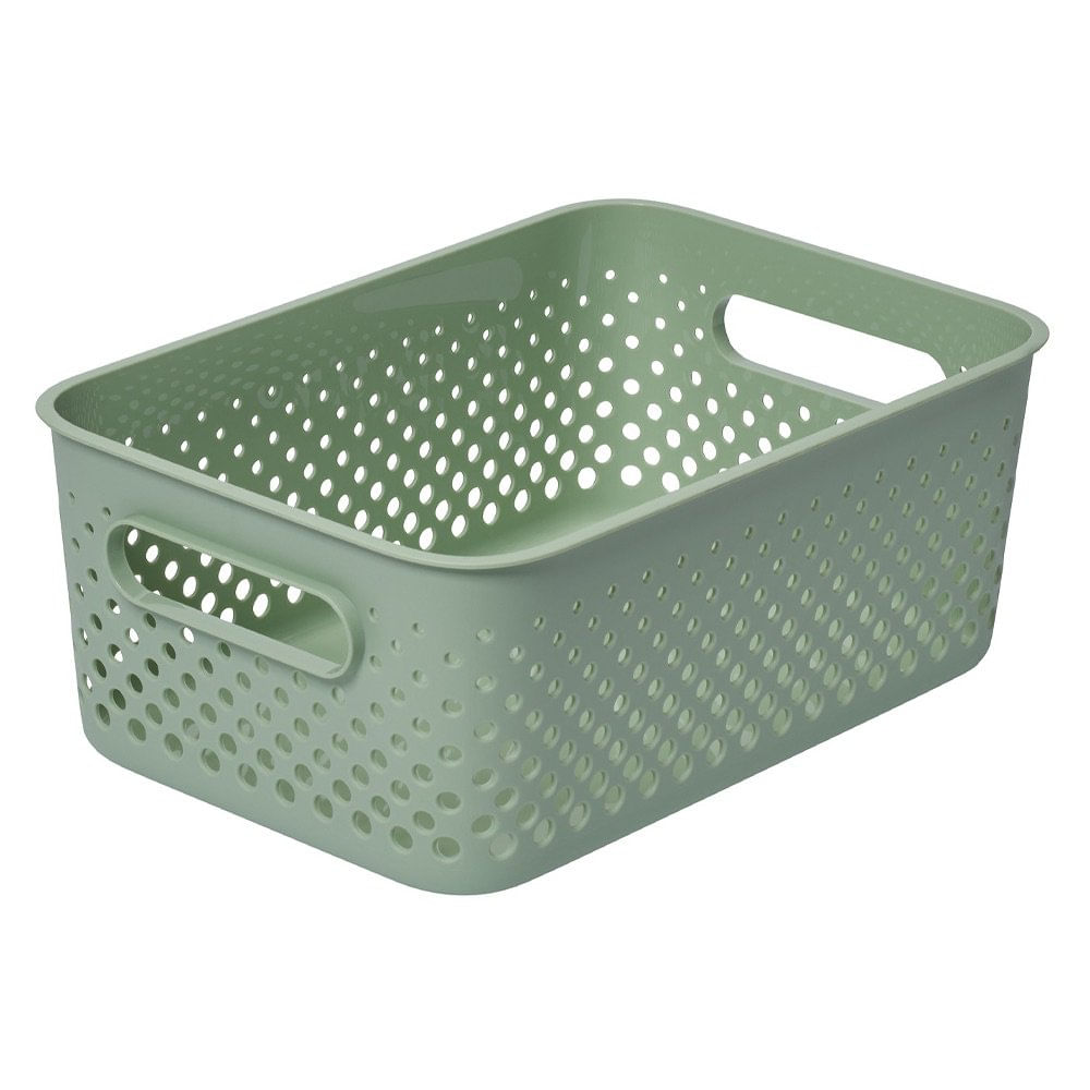 Canasta Organizadora Essence Mediana 29.5 x 20.5 x 12 cm Color Verde
