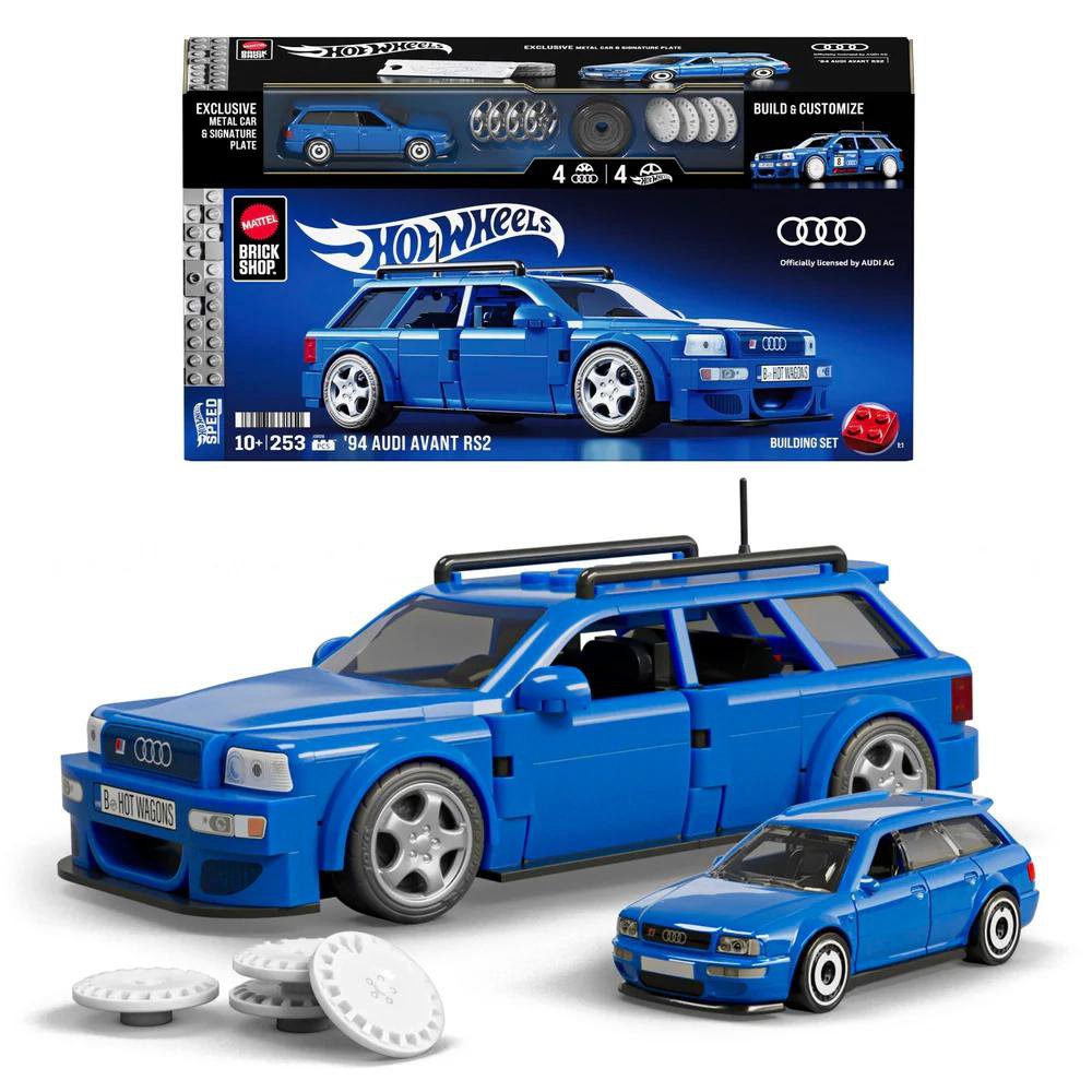 Set de Construcción Hot Wheels Brick Shop '94 Audi Avant RS2 de 253 Piezas 10+ Años