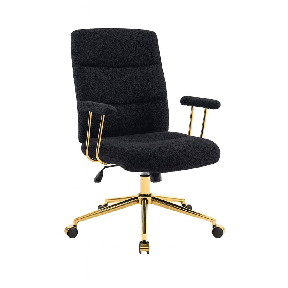Silla de Oficina Estilo Ejecutivo Elegance Negro y Dorado