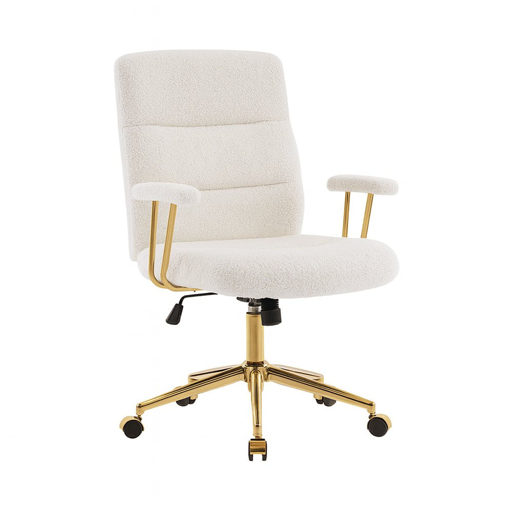 Silla de Oficina Estilo Ejecutivo Elegance Color Beige y Dorado