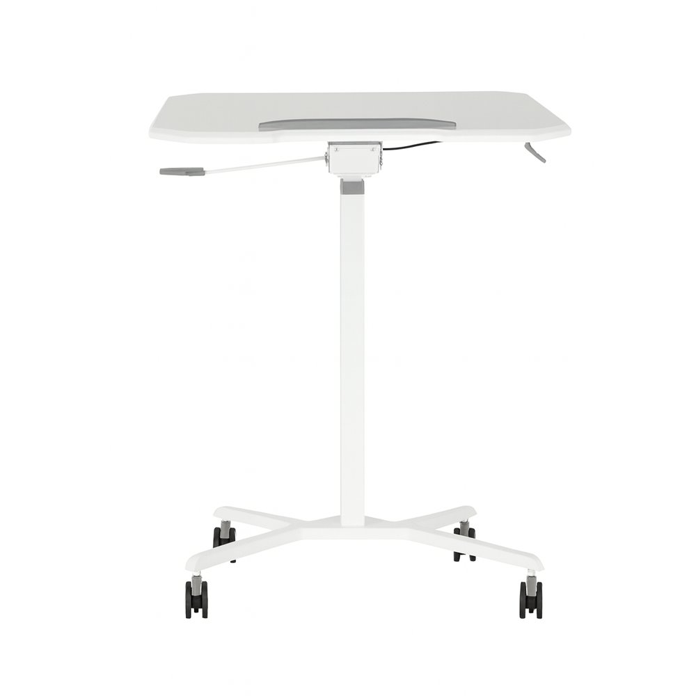 Escritorio Móvil para Laptop con Altura Ajustable y Ruedas Color Blanco