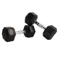 Set De 2 Mancuernas Hexagonales De Caucho 25 Lbs
