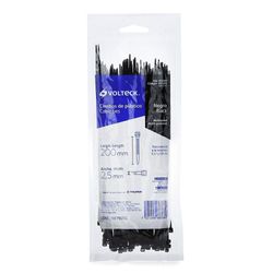 Cincho Estándar De 20 Cm Y 18 Lb Negro 100 Pzas - Volteck