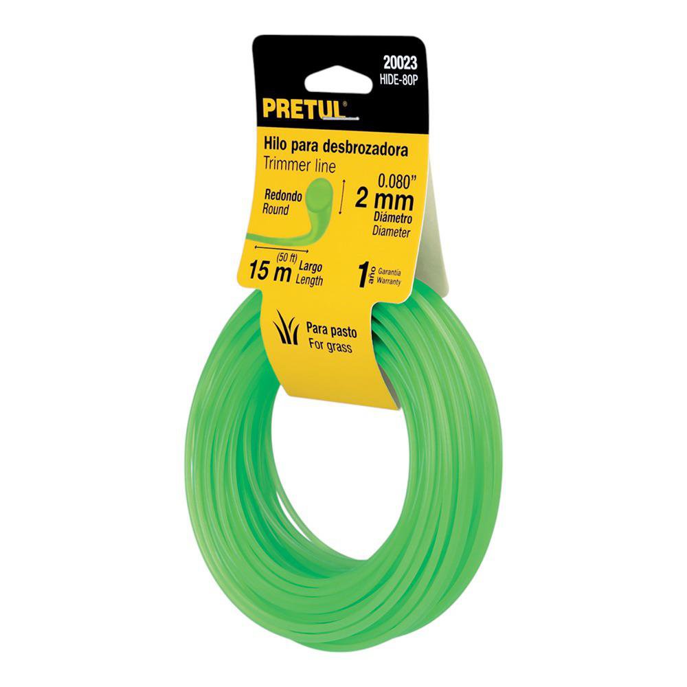 Hilo Redondo para Desbrozadora de 2 mm x 15 Metros Color Verde
