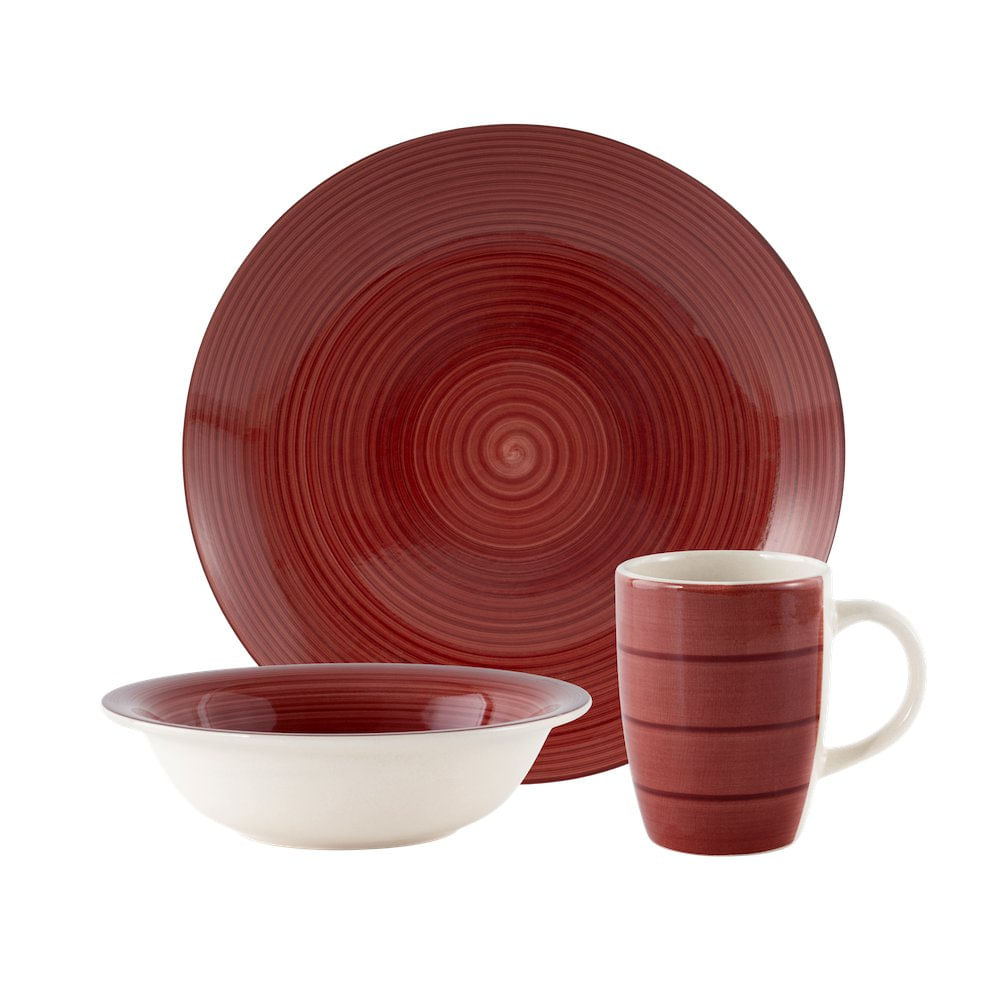 Set de Vajilla Joy de Cerámica de 12 Piezas Color Rojo